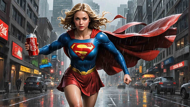 image of Super-Girl-with-Coke-AI-generate